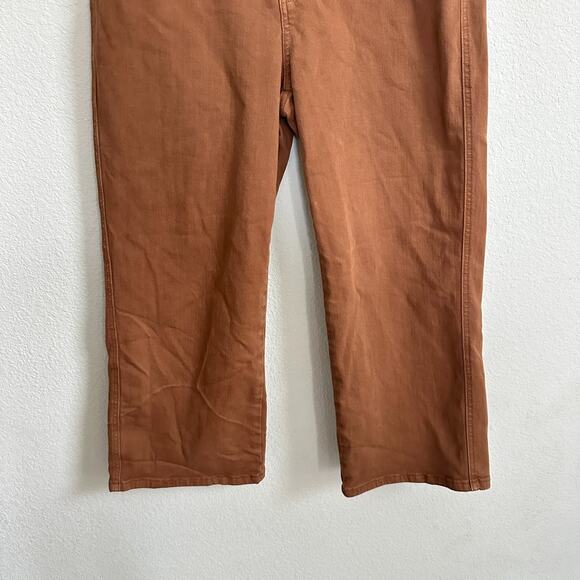 Judy Blue Jeans 15 32 Wide Leg Brown Garment Dyed Stretch Straight Leg Cropped - Picture 3 of 12